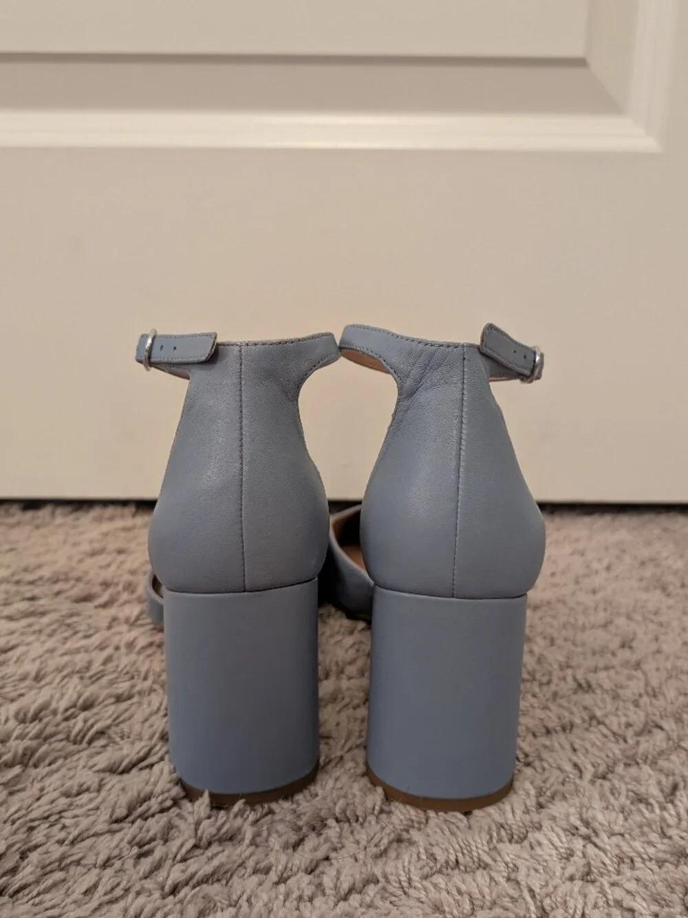 Nordstrom Cornflower Blue Block Heel Pumps | Size 9 | Ankle Strap